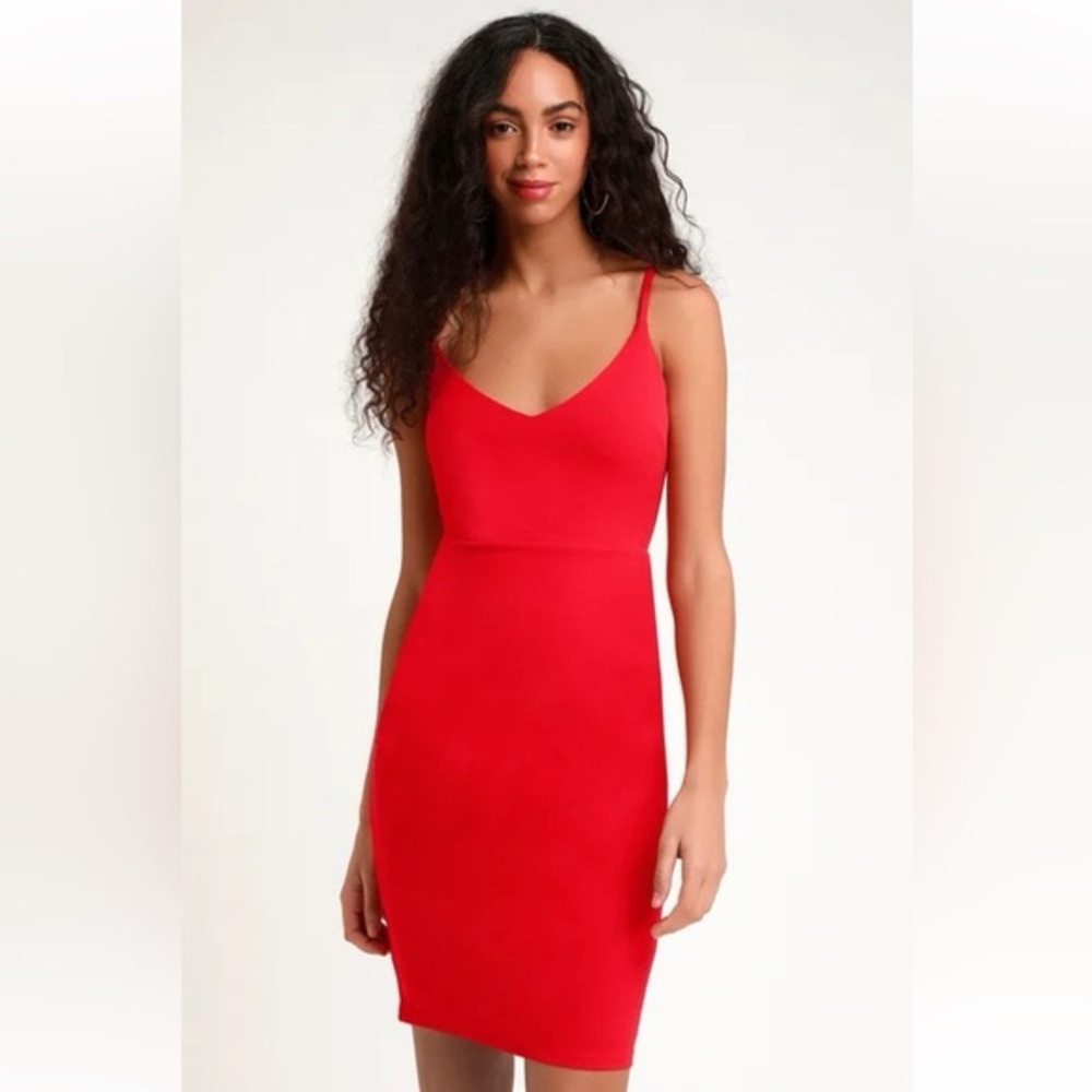 Lulus Sass and Class Red Sleeveless Bodycon Dress Size Medium